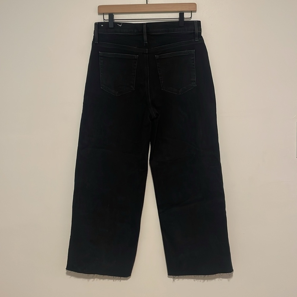 LOFT Size 29 / 8 Black High Waist Wide Leg Crop Jeans - Picture 6 of 7